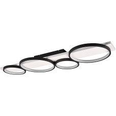 Trio Leuchten Medera 643810432 LED lubų šviestuvas Metalinis juodas matinis medinis baltas su 44 vatų LED jungikliu ir reguliatoriumi