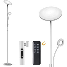 35 W Floor Lamp LED Dimmable Grey, 4200 LM Floor Lamp Living Room with Remote Control & Touch Control, 3000-6000 K Uplighter LED with Reading Lamp, Floor Lamp LED for Bedroom Office