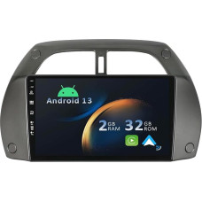 YUNTX Android 13 Car Radio for Toyota RAV4 (2001-2006) 2 DIN [Integrated CarPlay/Android Car/GPS]-9 Inch IPS 2.5D Touch Screen Free Camera DAB/Steering Wheel Control/MirrorLink/Bluetooth 5.0