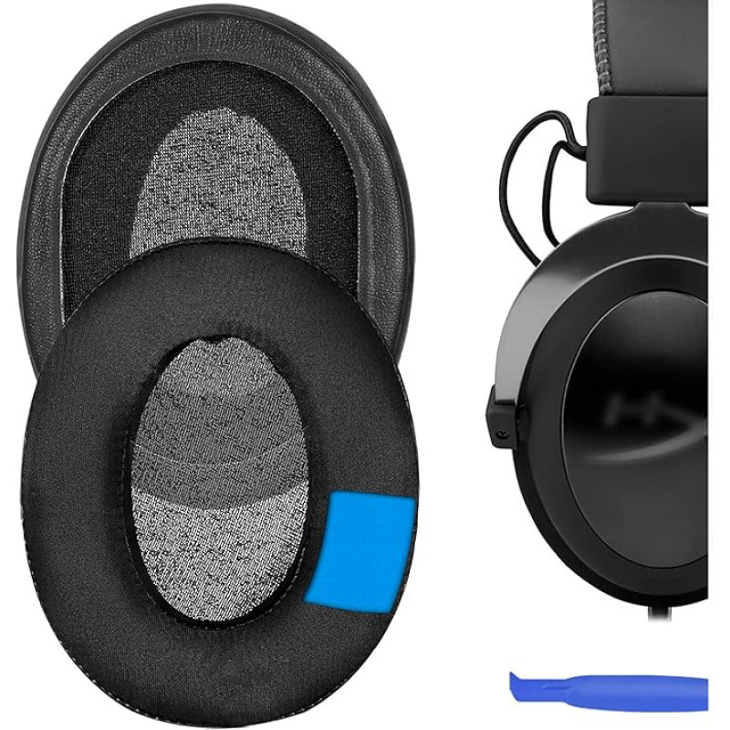 Geekria Sport Cooling Gel-Infused Cloth Replacement Ear Pads for HyperX Cloud II, 2, Mix, Alpha, Cloud Flight, Stinger, Revolver S, Ear Pads, Earpads Repalcement