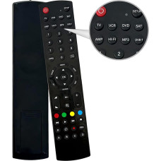 Riry Universal Remote Control - Controls 8 Devices (TV, Freeview, Blu-ray, Media Streaming, IR Gaming and Audio) - Learning Function - Suitable for All Brands