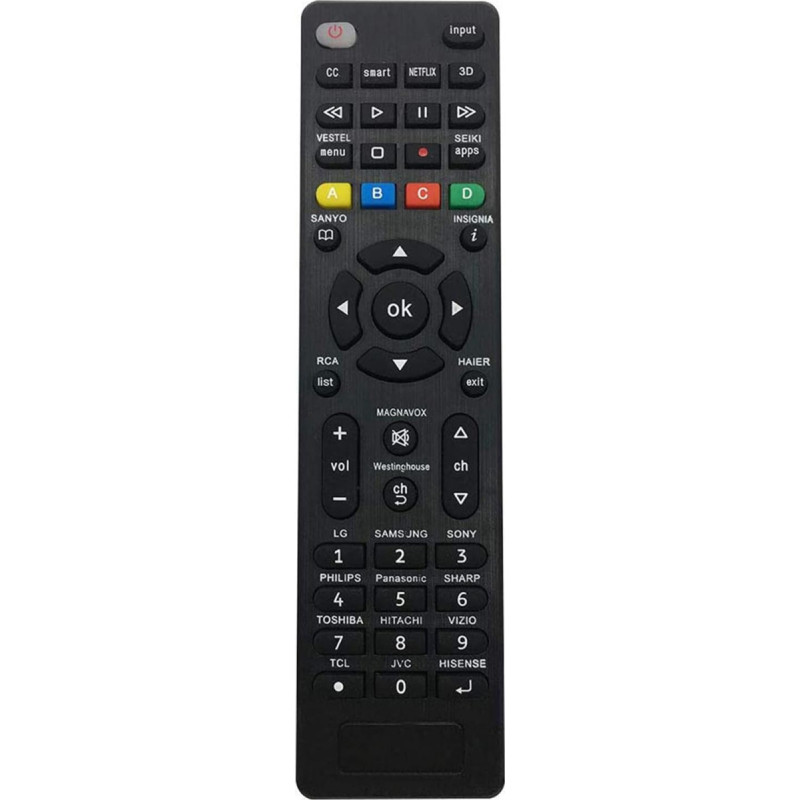 Riry Universal TV Remote Control G008 for All Types of TVs/Samsung, LG, Sony, Philips, Sharp, Panasonic, TCL, Haier Toshiba Hitachi VIZIO TV Remote Control Universal with Netflix 3D Apps Buttons