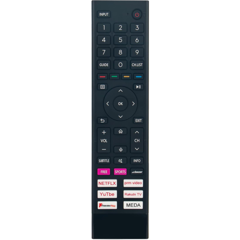 VINABTY ERF3A80 Replacement Remote Control Compatible with Hisense 4K Ultra HD Smart TV 43A63HTUK 43A7GQTUK 50A63HTUK 50A6BGTUK 50A7GQTUK 50E77HQTUK 55A6BGTUK 55A63HTUK 58A6BGTUK 58A7HQTUK 6