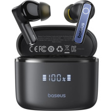 Baseus Active Noise Cancelling Hybrid Earbuds Wireless Earbuds Rich Bass - 50dB 6 Microphones ENC Calls 65 Hours Waterproof App Adjustment (Matte Black)