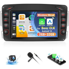 2G+32G Android 13 Car Radio for Mercedes Benz A/G/C/CLK/SLK Class Viano Vito Vaneo W209 W203 W170, CAMECHO 7 Inch Screen with Apple Carplay/Android Car/Hi-Fi + AHD Rear View Camera