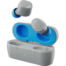 Skullcandy Jib True 2 Wireless In-Ear Headphones, 32 Hours Battery Life, Micro, Compatible with iPhone, Android and Bluetooth Devices - Light Grey/Blue