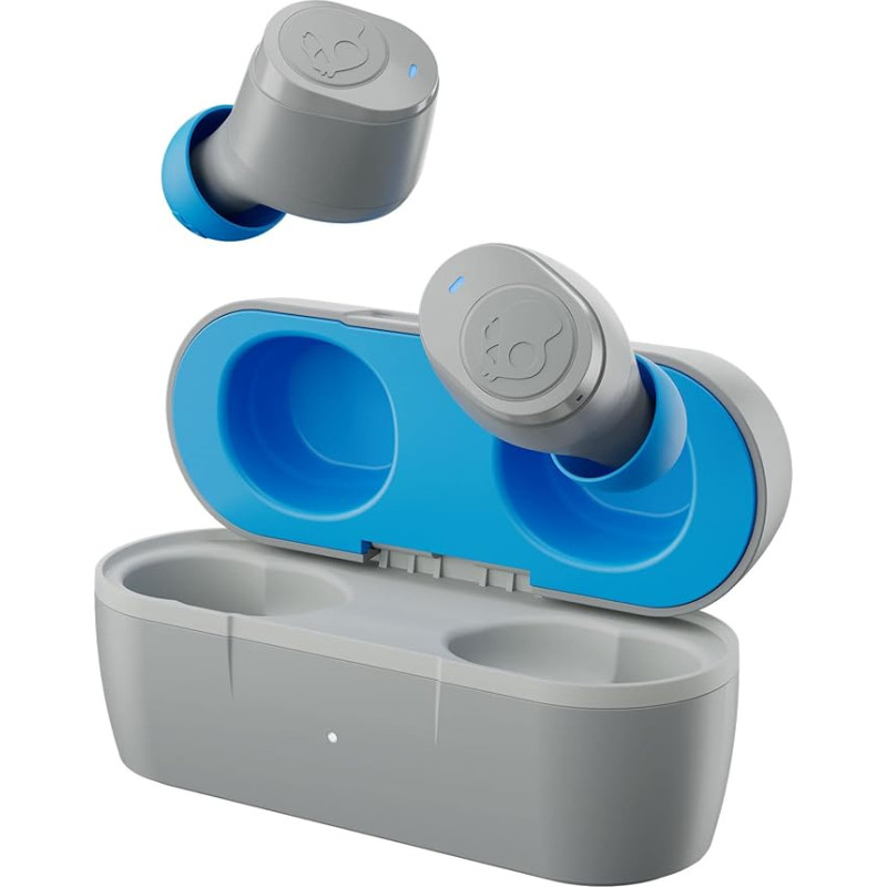 Skullcandy Jib True 2 Wireless In-Ear Headphones, 32 Hours Battery Life, Micro, Compatible with iPhone, Android and Bluetooth Devices - Light Grey/Blue