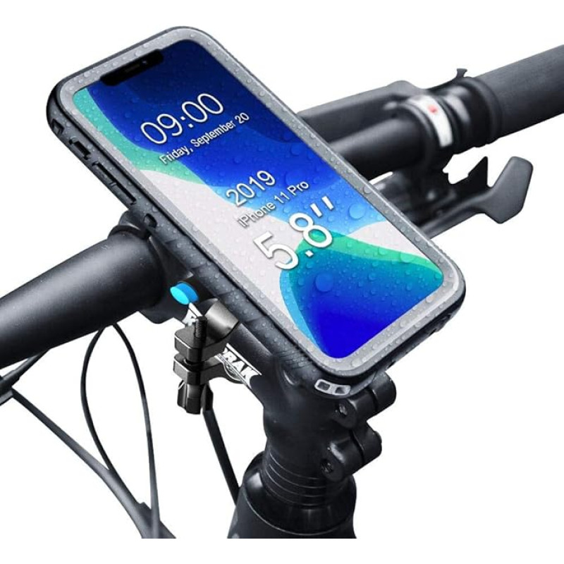 SPORTLINK Mobile Phone Holder Bicycle with Waterproof Case for iPhone 11 Pro, Mobile Phone Holder Motorcycle Bike Mount for 20-35 mm Handlebars (5.8 Inches)