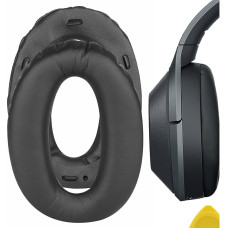 Geekria QuickFit Ersatz-Ohrpolster aus Proteinleder für Sony WH-1000XM2, MDR-1000X Kopfhörer, Ohrpolster, Headset-Ohrpolster, Ohrmuschel-Abdeckung, Reparaturteile (schwarz)