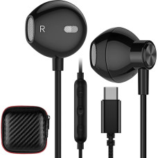 USB C Headphones Type C Headset for iPhone 16 15 Pro Max, USB C Earphones with Microphone In-Ear Headphones for Pixel 9 Pro XL 8a Galaxy A55 A35 S24 S23 Ultra A34 A54 Z Flip6 for Xiaomi 14 OnePlus 12