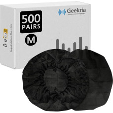 Geekria 500 Pairs Disposable Headphone Ear Pads for Over-Ear Headset MRI Headset Ear Cup Stretchy Sanitary Ear Pads Hygienic Ear Pad Protector (M/Black)