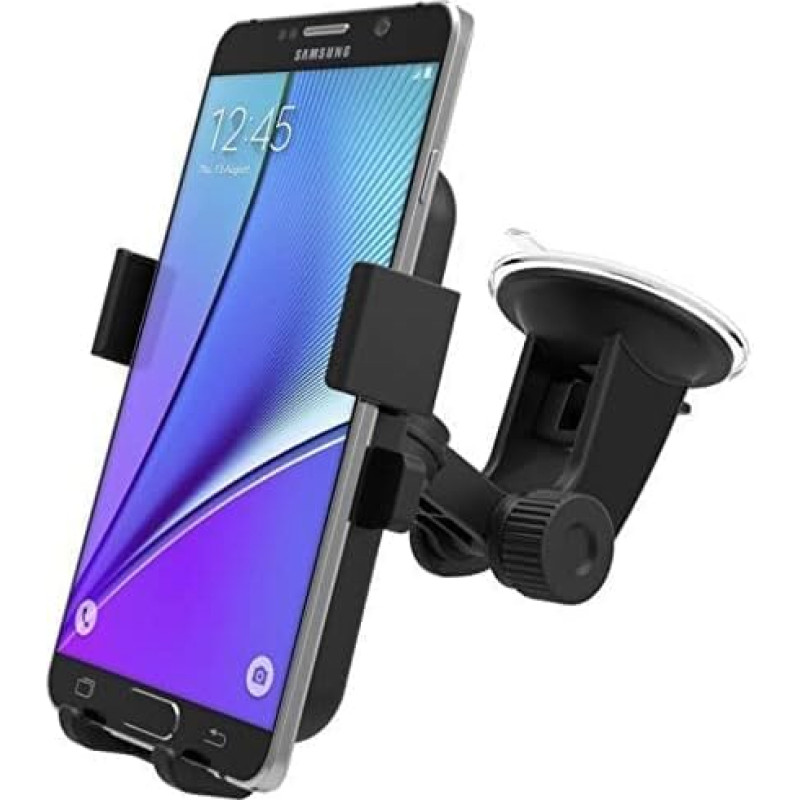 Handy-Halterung für Autos, Universalgröße, One-Touch-Bedienung, zur Befestigung an der Windschutzscheibe, für iPhone 7 / 6S / 6 / 5S / 5C / 4S / 4 / 3 GS, Samsung Galaxy Note II S5 / S4 / S3 / Note Epic Touch 4G Nokia Lumia 900 HTC One X EVO 4G Google Nex