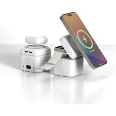 ISDT Zip Mag-Safe Charger, 3-in-1 Wireless Chargers with 2 x 33 W USB C Charging Ports for iPhone/iWatch/iPad/iPod, Portable Car Mag-Safe Charger for Home/Travel/Camp etc.