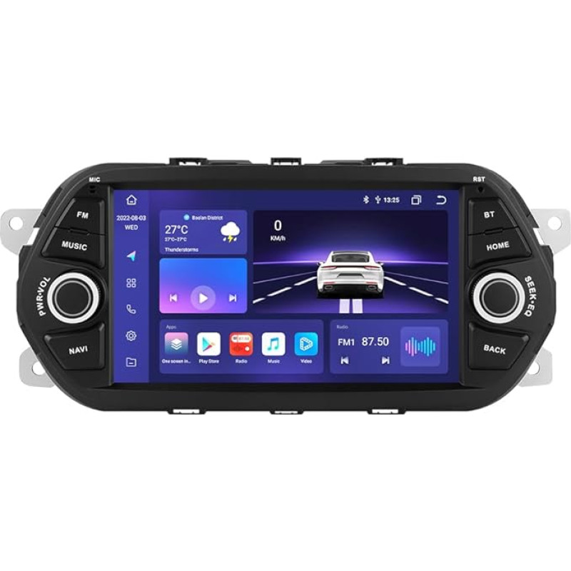 hizpo Android 12 7 Inch Car Radio for Fiat Egea 2015-2017, 8-Core 4G 32G GPS Navigation for Fiat Egea Radio with Wireless CarPlay Android Car Bluetooth DAB WiFi 4G Mirror Link FM