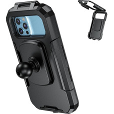 iMESTOU IP66 Waterproof Bicycle Mobile Phone Holder with 2.5 cm Ball Head, Suitable for RAM B Components / 2.5 cm Double Socket Arms, Suitable for 3.5 - 6.1 Inch Mobile Phones with Max. Thickness 1.1