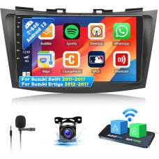 OiLiehu 2G + 64G Android 13 Double DIN Radio Carplay Android Car for Suzuki Swift 2011-2017 Suzuki Ertiga 2012-2017 Car Radio with Screen 9 Inch Support Bluetooth/FM RDS/WiFi/GPS