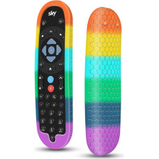 Protective Case for Sky Q Bluetooth Remote Control EC201 EC202 2020, Silicone Protective Case, SKY Q Remote Control Case Skin Holder Battery Back Protector Universal Rainbow