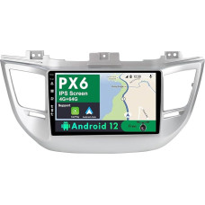 BXLIYER PX6 Android 12 IPS Car Radio Suitable for Hyundai Tucson (2014-2018) - 4G + 64G - Reversing Camera Free - 2 DIN 9 Inch - DAB Steering Wheel Control Carplay Android Car AHD 4K Video Fast Boot