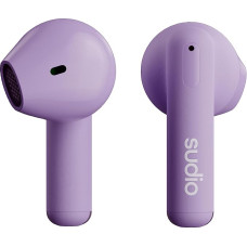 Sudio A1 Purple, Earphones with Bluetooth, Touch Control with Compact Wireless Charging Cradle, IPX4 Protected, Noise-Permeable Headphones with Built-in Microphone, Premium Crystal Sound