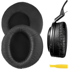 Geekria QuickFit Protein Leather Replacement Ear Pads for Sony MDR-RF985RK, RF970RK, RF960RK, RF960R, RF925RK Headphone Ear Pads, Repair Parts (Black)