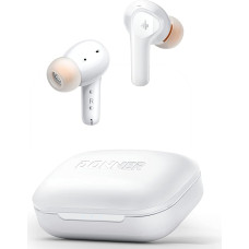 Donner Bluetooth Kopfhörer mit Geräuschunterdrückung, In Ear Kopfhörer kabellos mit 12mm Audiotreiber, intensiver Bass, Noise Cancelling Kopfhörer mit 4 Mikrofone, 32 Std Akku, Bluetooth 5.2, Weiß