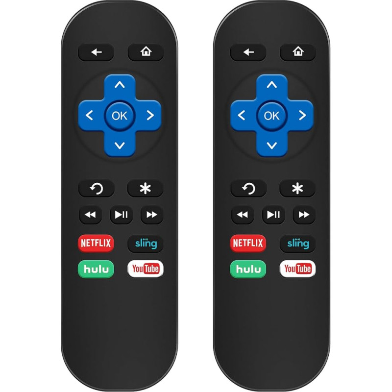 【Pack of 2】Replacement Remote Control Compatible with Roku Box Model: Roku 1, Roku 2(HD, XD, XS), Roku 3, Roku LT, HD, XD, XDS, Roku N1, Roku Express, Roku Express+