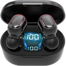 ZHUTA Bluetooth Headphones, 2023 Wireless In-Ear Headphones Bluetooth with Mic, Hi-Fi Stereo, Button Control, LED Display, IP7 Waterproof, 25 Hours Battery Life, Sports Earphones