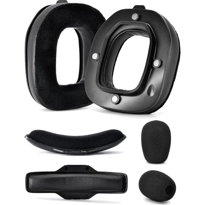 A40 TR Mod Kit - Defean Replacement Ear Pads and Headband Compatible with Astro Gaming A40 TR Headset Ear Pads Noise Cancelling Foam Extra Thickness (Black Protein and Velour)