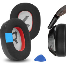 Geekria Sport Cooling Gel Replacement Ear Pads for Plantronics BackBeat PRO 2, BackBeat Pro 2 Special Edition, Voyager 8200 UC Headphones, Ear Pads, Repair Parts (Black/Red)