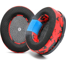 WC Freeze Penrose Replacement Hybrid Fabric Ear Pads with Cooling Gel for Audeze Penrose and Mobius, Made by Wicked Cushions, Enhanced Durability, Thickness and Soundproofing | Red Camo