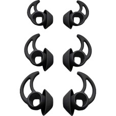 Adhiper Earplugs Replacement Silicone Earplugs Pack of 6 Earplugs Compatible with Bose Sports Earbuds True Wireless In-Ear Headphones (Black)