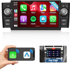 [2+32GB] Hikity 7 Inch HD Android Car Radio with Sat Nav for Fiat Punto 2005 2006 2007 2008 2009/Linea 2007 2008 2009 2010 2011 with Wireless Carplay Android Car FM RDS GPS WiFi HiFi USB Reversing