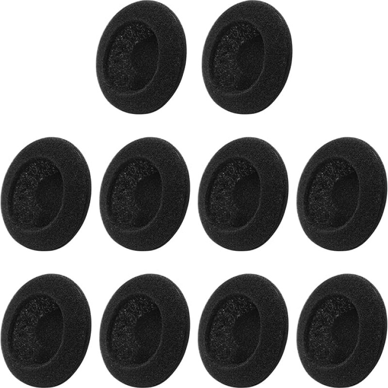 10 x Black Soft SpongeEar Pads Cover for 50mm OD Headset Headphone