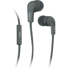 SBS S.p.a. TEFLAT2INEARK In-Ear stereo Ohrhörer Studiomix 30, universal jack 3,5 mm mit Flat Kabel und answer button schwarz