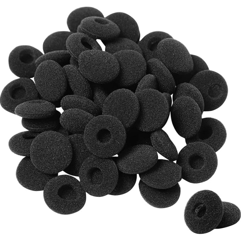 Sourcingmap® Pack of 50 Soft Ear Cushions Covers Cushions Cap Black For Audio Headset Earphones