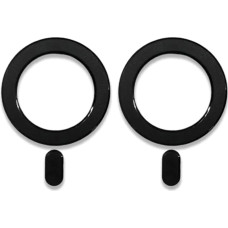 Orco 2 Pack Universal Ring 360 Magnetic Ring Conversion Kit Sticker Compatible with iPhone 14/14 Plus/14 Pro/14 Pro Max & 13/12/11/X Series Galaxy S22/S21/20 and More (Black)