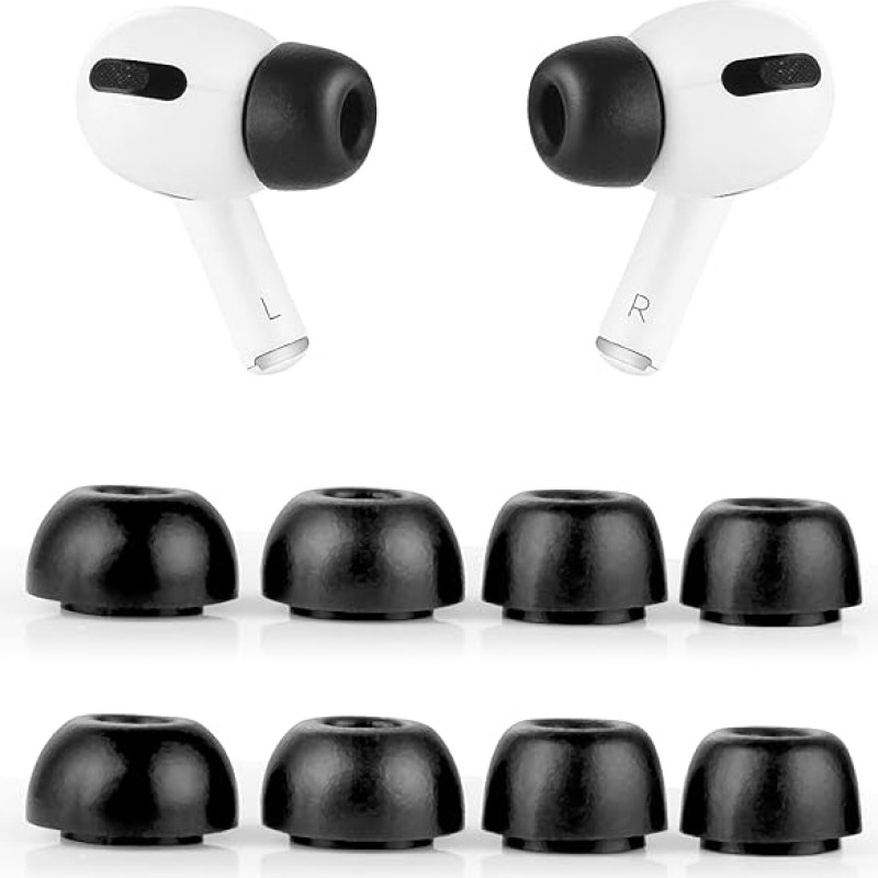 aceyoon In-Ear Replacement Memory Foam Earplugs for AirPods Pro/Pro 2, 4 Pairs Headphone Attachments Made of Foam Noise Reduction Non-Slip Attachments Ear Plug Tips