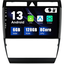 SXAUTO - 6G + 128G - Android 12 IPS Car Radio for Audi A6 C5 S6 (1999-2004) / RS6 (2002-2006) - Built-in Carplay/Android Car - LED Camera + Mic - DAB Steering Wheel Control Fast-Boot 360-CAM - 2 DIN 9