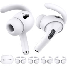 AhaStyle 4 Pairs AirPods Pro 2 Ear Hooks 【Additional Storage Bag】 Anti-slip Ear Covers Silicone Accessories Compatible with Apple AirPods Pro 2nd Generation (2 Large + 2 Small, White)