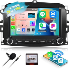 2G+64G CAMECHO Android 13 Autoradio für FIAT 500L 2013-2019 mit Navi Carplay Android Auto, 7 Zoll Bildschirm Autoradio 2 DIN mit Bluetooth FM RDS Mirror Link+Canbus