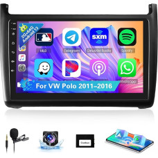 [8Cores 2G + 64G] Hikity Car Radio Navigation System for VW Polo 2011-2016 Android 13 Touch Display with FM RDS 32EQ 59UI Wireless Carplay Android Car 9 Inch Screen GPS WiFi Bluetooth Mirror Link