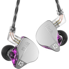 keephifi Kbear IEM Flash 1BA+1DD Headphones HiFi In-Ear Monitor, In-Ear Monitor with CNC Lid, Dynamic Driver 10 mm, Removable Cable (Purple, No Micro)