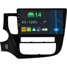 YUNTX 10.1 Inch Android 13 Car Radio with Sat Nav for Mitsubishi Outlander 2012-2018 | Octa Core | 6GB 128GB | Built-in 4G LTE | CarPlay & Android Car | DSP | DAB | QLED 1280 * 720 IPS Screen