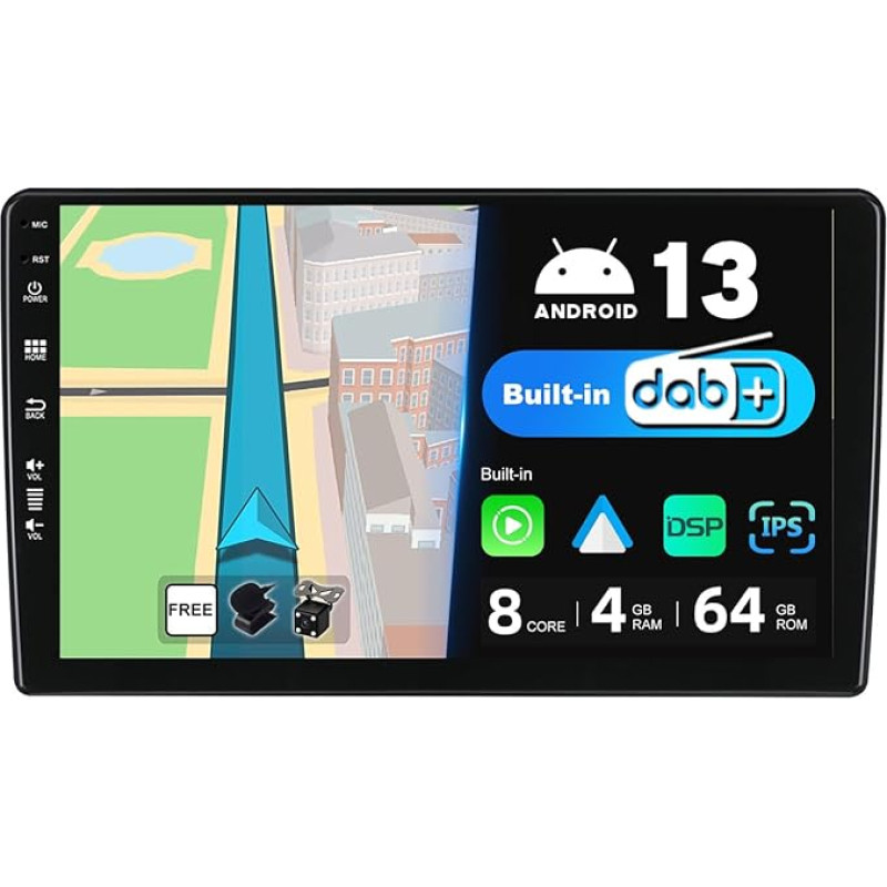 BXLIYER [Eingebaut DAB] Android 13 Autoradio für Citroen Berlingo (2008-2019) - Wireless DSP/Carplay/Android Auto - 4G+64G - Kamera + MIC - Lenkradkontrolle WiFi Fast-Boot 360-CAM - IPS 9 Zoll 2 Din