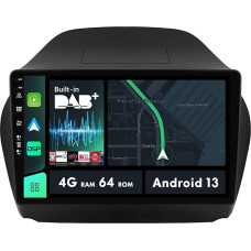 MISONDA 10 Inch IPS Android Double DIN Car Radio Suitable for Hyundai Tucson 2 LM IX35 2009-2015 Built-in DAB/DSP/Carplay Camera Free [4G + 64G] Support Steering Wheel Control 4G WiFi BT5.0