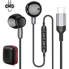 USB C Headphones for Galaxy A35 5G A55, Magnetic Type C Headset USB C Connection In-Ear Earphones with Cable Microphone for iPhone 16 15 Pro Max Samsung A54 A34 Google 8a 9 Pro Pixel 7a Xiaomi 14 13T