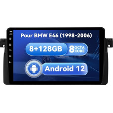 Kymmtun Car Radio for BMW Series 3 E46 (1998-2006) Android 12 with Carplay/Android Car Navigation GPS Bluetooth WiFi DSP RDS (8GB + 128GB)