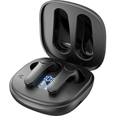 LJOVATN Wireless Earbuds - Hi-Fi Stereo ENC Noise Reduction Headphones, IPX7 Waterproof, 6 Hours Playback Time, LCD Display - Perfect Bluetooth Earphones for Sports and Travel (Black)