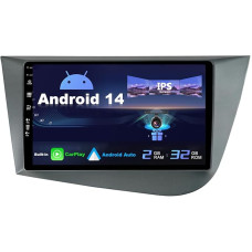 BXLIYER Android 12 IPS Car Radio Suitable for Seat Leon MK2 (2005-2012) - Built-in CarPlay / Android Car - Reversing Camera Free - 2G + 32G - Steering Wheel Control DAB Fast-Boot BT WiFi DSP - 2 DIN 9