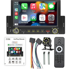 Car Stereo 1 DIN Bluetooth Apple Car Player Android Car Radio 6.2 Inch Touchscreen with FM Radio Mirror Link Three USB Ports Main Unit MP5 Player Car Reversing Camera 8 LED